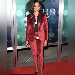 Altuzarra For Target Burgundy Velvet Suit Pants